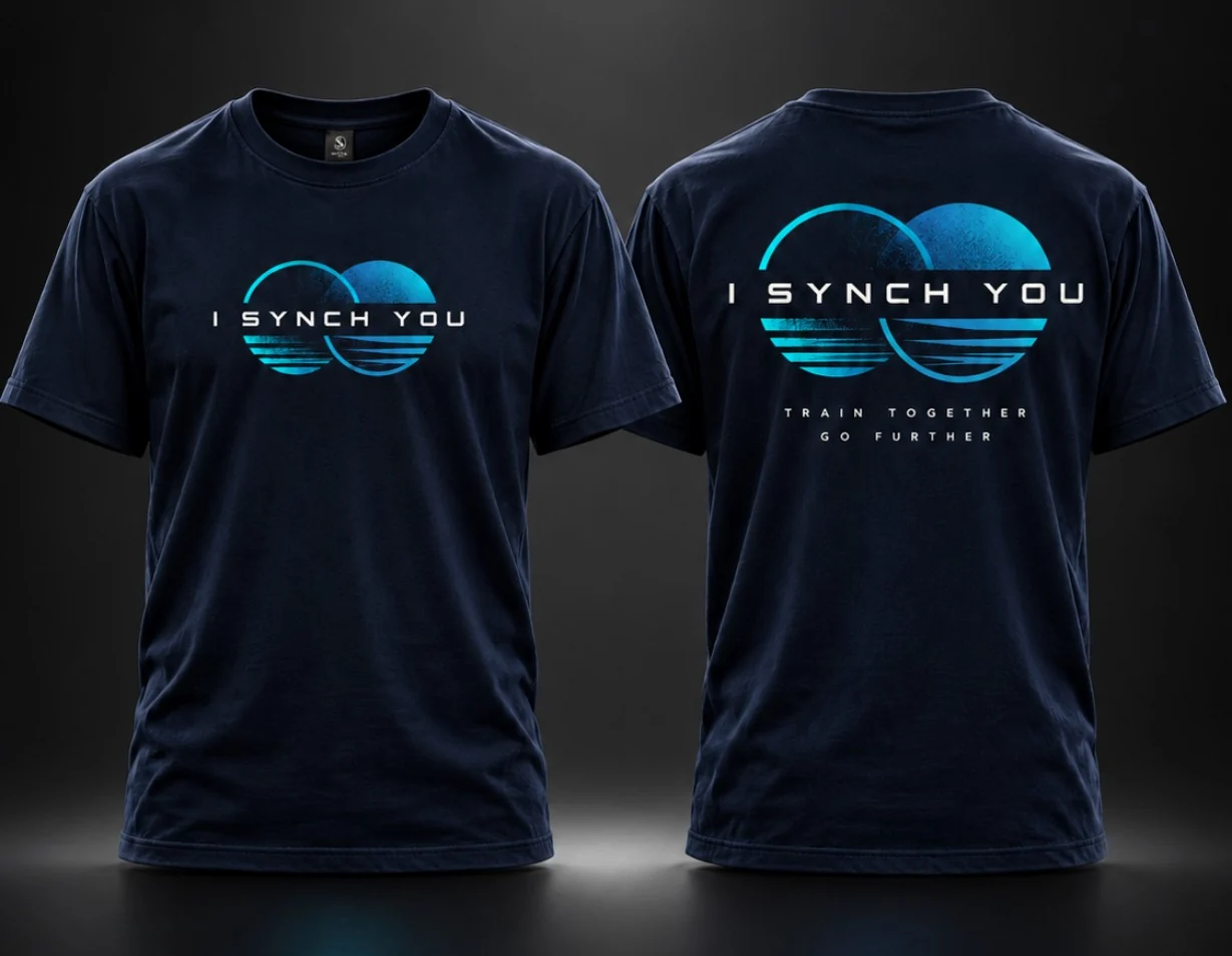 Camiseta I SYNCH YOU NAVY: vista delantera y trasera